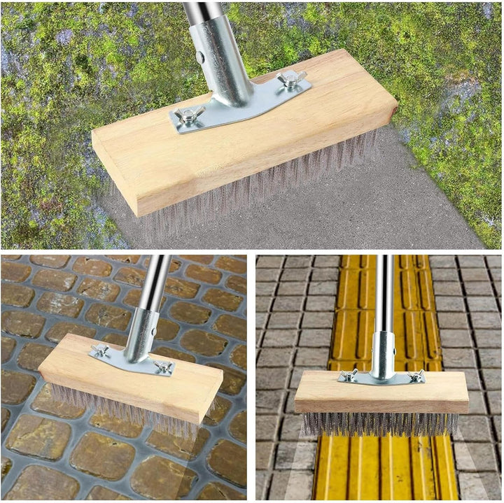 Beton Scrubber, Heavy Duty Besen,Deck -Peelingbürste mit langem Griff | Patio -Schrubber, Ausseneren