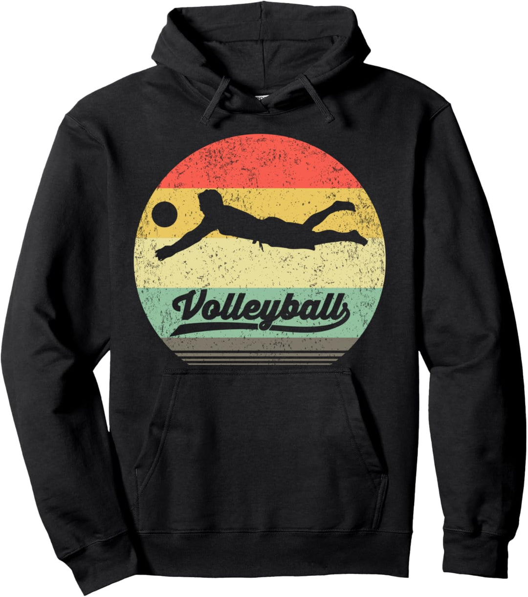 Vintage Retro Beachvolleyball Teen Jungen Spieler Spike Pullover Hoodie