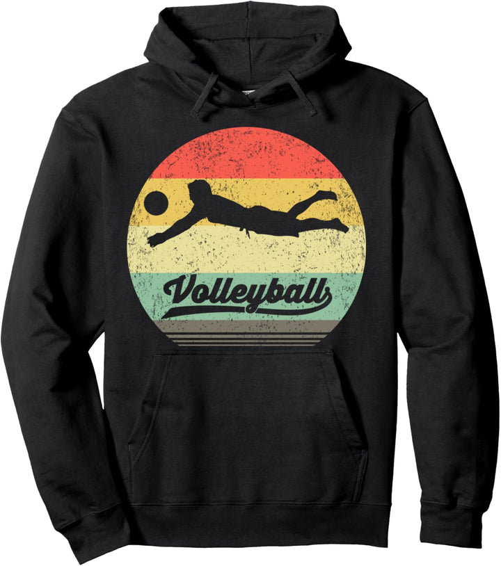 Vintage Retro Beachvolleyball Teen Jungen Spieler Spike Pullover Hoodie