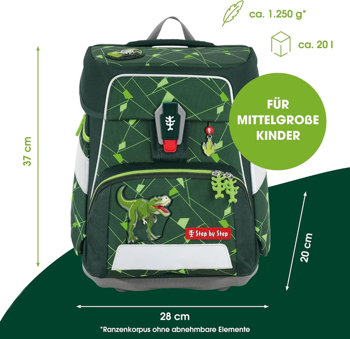 Step by Step Schulranzen-Set SPACE Shine, 5-teilig, ergonomischer Tornister mit Reflektoren, höhenve