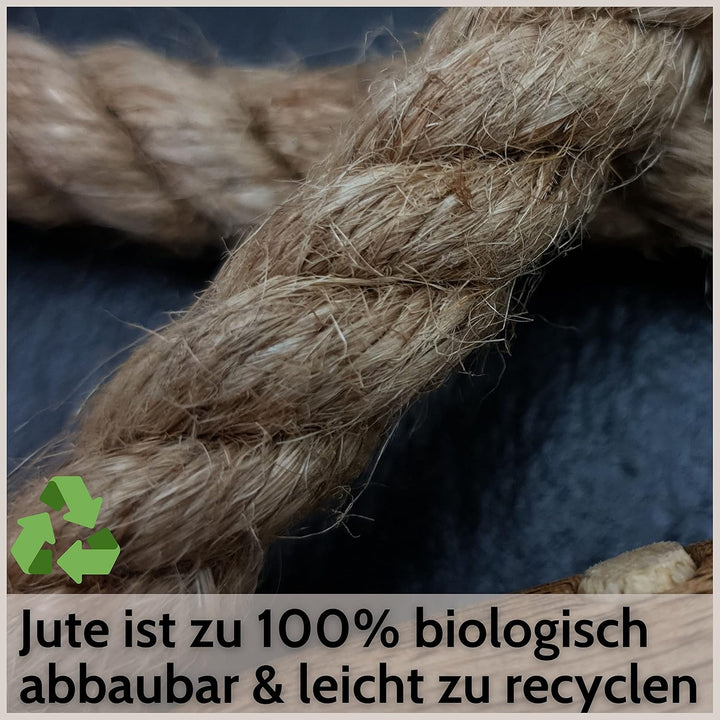 DEKAZIA® Toilettenpapierhalter Seil | Mango Holz | Klopapierhalter für WC/Badezimmer | 100%-fest dur