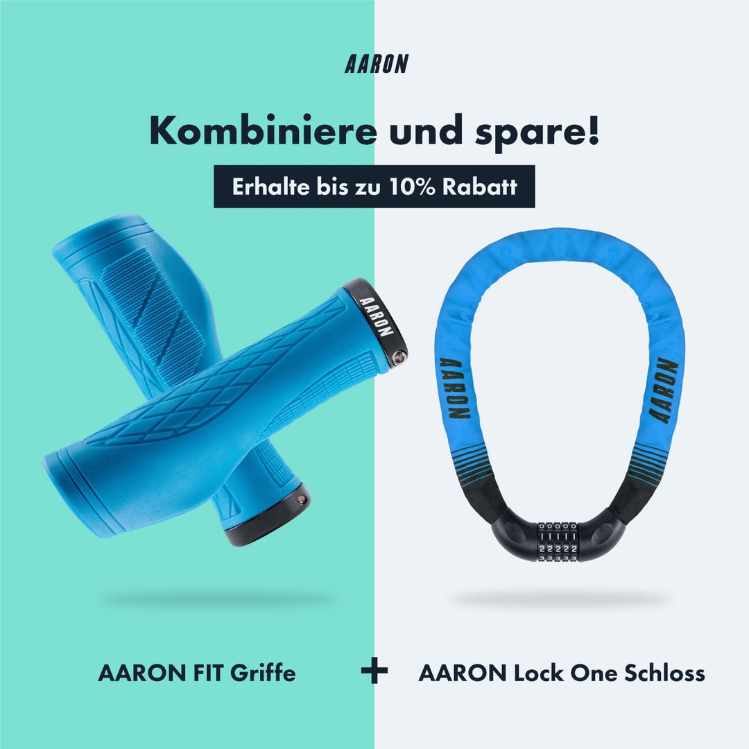 AARON Fit Fahrradgriffe mit dämpfender Auflagefläche - ergonomische Lenkergriffe aus rutschfestem Gu