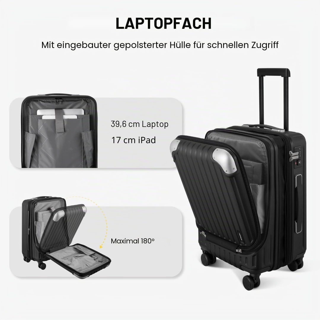 LEVEL8 Koffer Trolleys Leicht ABS+ PC Handgepäck Hartschalen-Koffer Trolley Rollkoffer Reisekoffer E