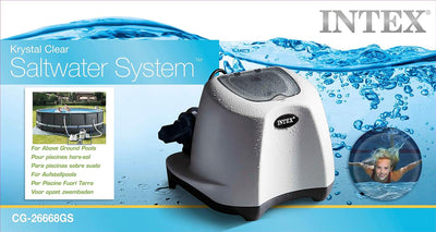 Intex 120 Volt Krystal Clear Salzwa-sser System-26668GS Salzwas-ser, Grau, Schwarz und Weiss, 41x34x