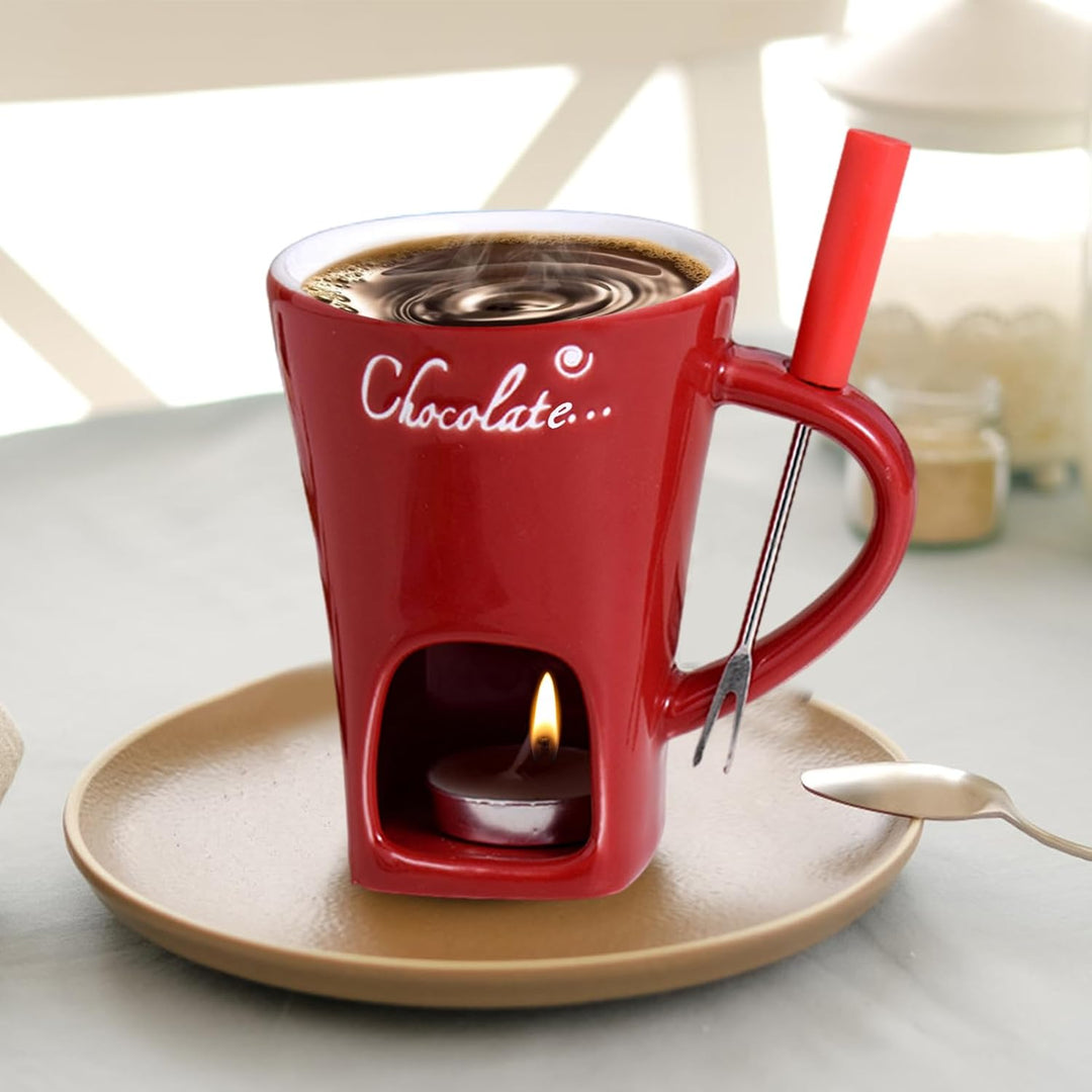 Schokofondue Tasse, 200 Ml Keramik Schokoladenfondue Tasse, Mehrzweck Chocolate Fondue Set Zum Schme