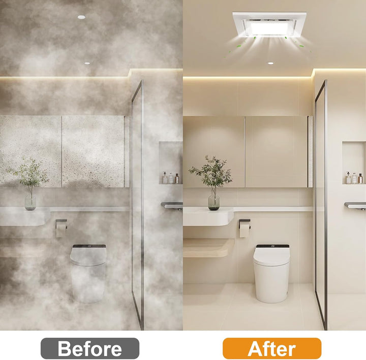 veco chajor 210mm Badlüfter mit LED Licht, Montageöffnung 210mm 8.3IN, 130 CFM, ultra-leiser 1,0-Son