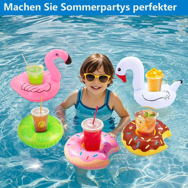 15 Stück Aufblasbare Getränkehalter Getränkehalter für Pool Aufblasbarer Pool Getränkebecher Beachpa