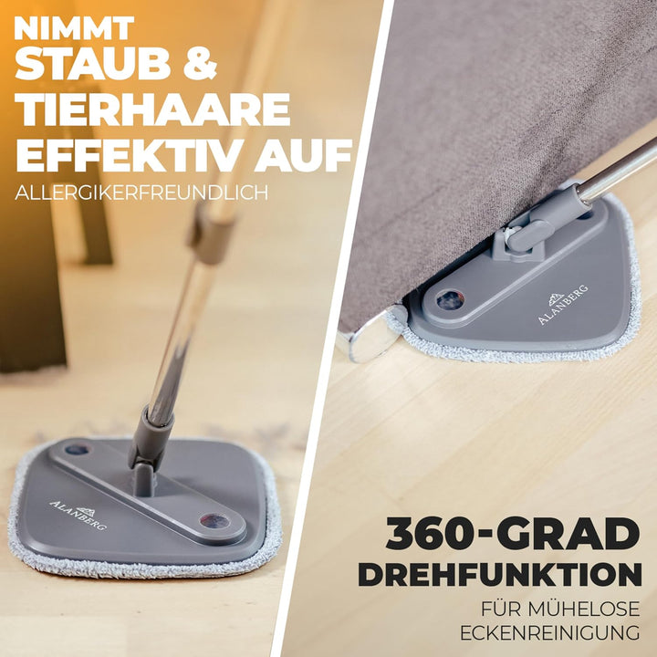 ALANBERG® Mikrofaser-Ersatzpads 2er-Pack – Nachfüllpads für Gen1 & Gen2 Mopp- und Eimersystem – Wasc