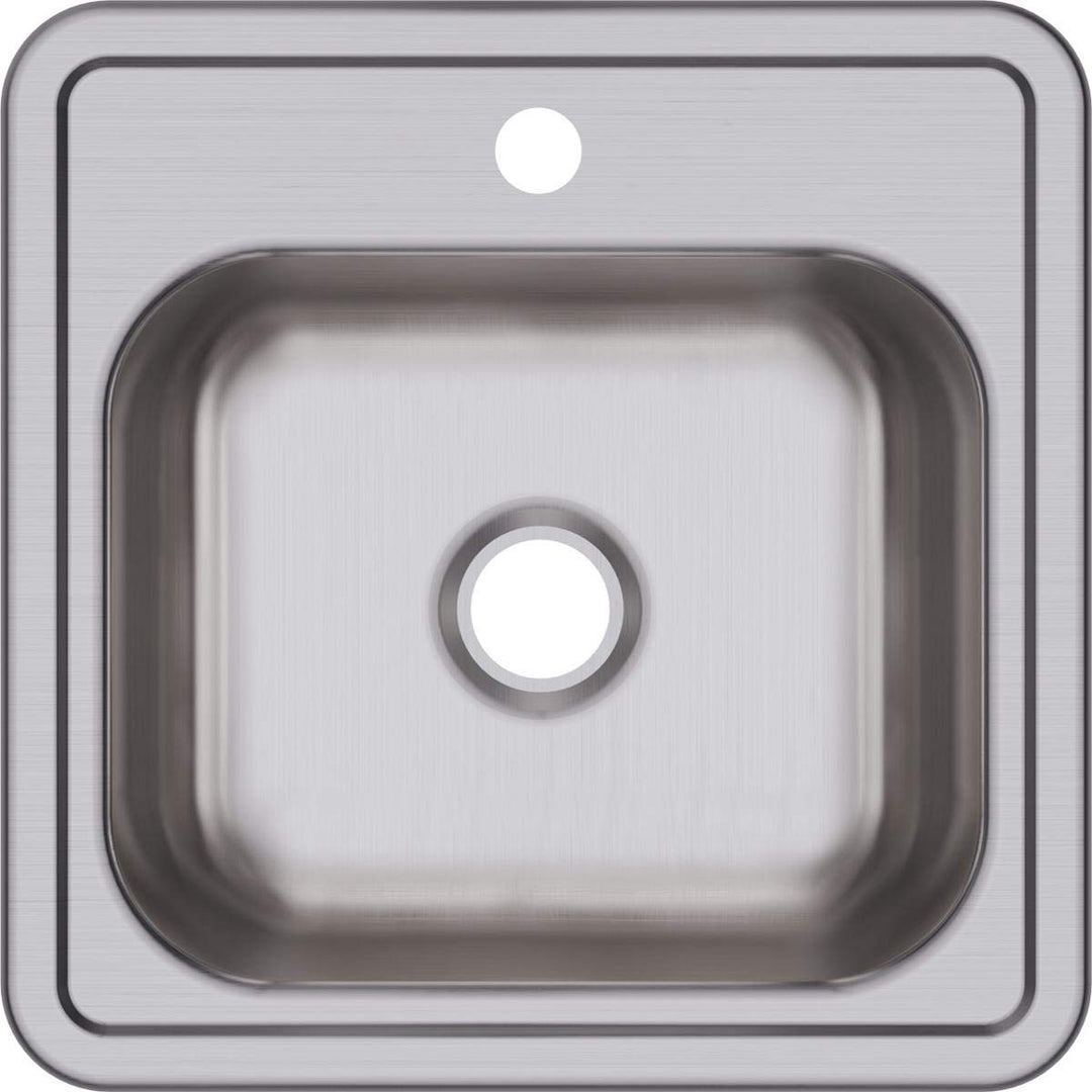Elkay D115151 Dayton Edelstahl-Spüle, für eine Spülbecken, zur Befestigung an der Oberseite, Satin,