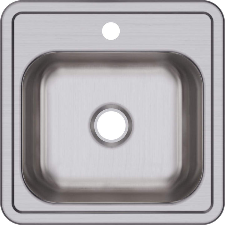 Elkay D115151 Dayton Edelstahl-Spüle, für eine Spülbecken, zur Befestigung an der Oberseite, Satin,