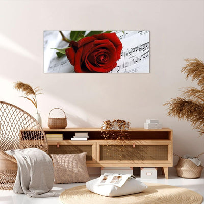 Wandbilder Dekoration Wohnzimmer Musik Rose Dekoration romantisch Panorama Bilder auf Leinwand 120x5