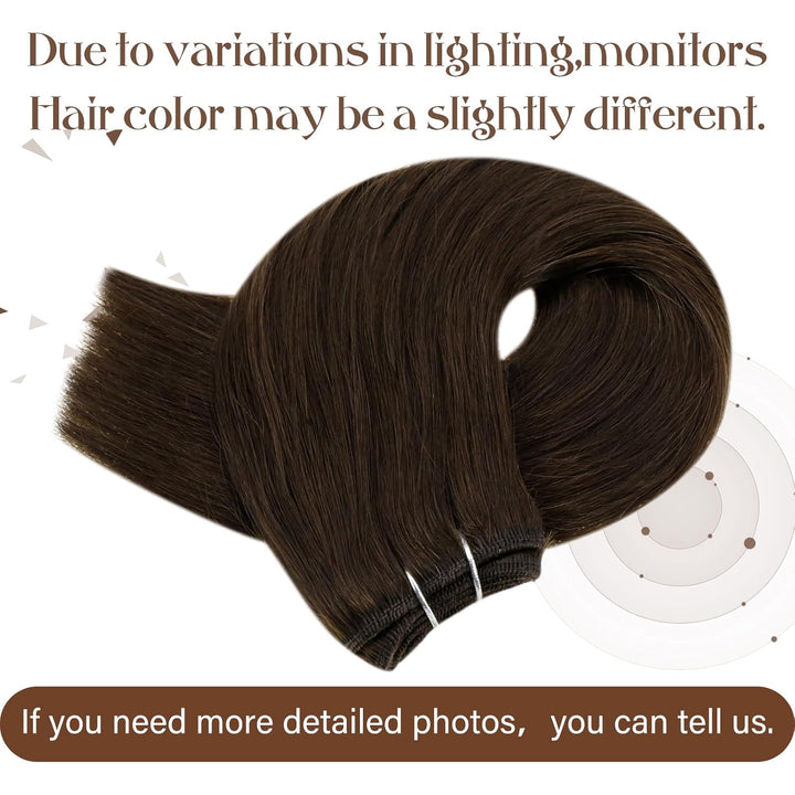 Hetto Tressen Echthaar Extensions Dunkelbraun Tressen Extensions Zum Einnähen Tressen Extensions Bra