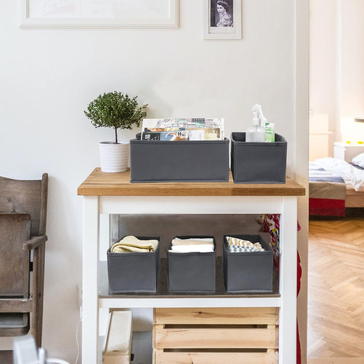 Lucoridy 6 Stück Kleiderschrank Organizer Schubladen Ordnungssystem Faltbare Stoff Aufbewahrungsbox