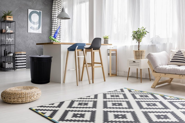Jinfa 1 Retrodesign Metalleimer mit Griffen und Deckel + 30 Müllbeutel | schwarz | 62L 1 Mülleimer 6