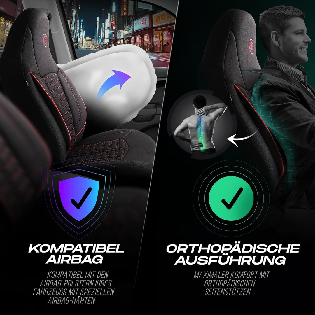 Wohnmobil Sitzbezüge kompatibel mit FIAT Ducato, Citroën Jumper, Peugeot Boxer - Schonbezüge Set aus