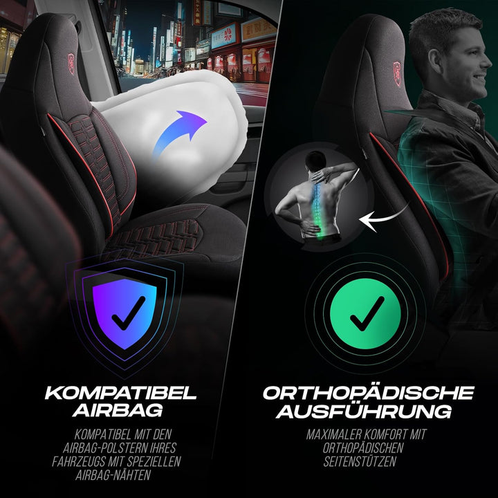 Wohnmobil Sitzbezüge kompatibel mit FIAT Ducato, Citroën Jumper, Peugeot Boxer - Schonbezüge Set aus
