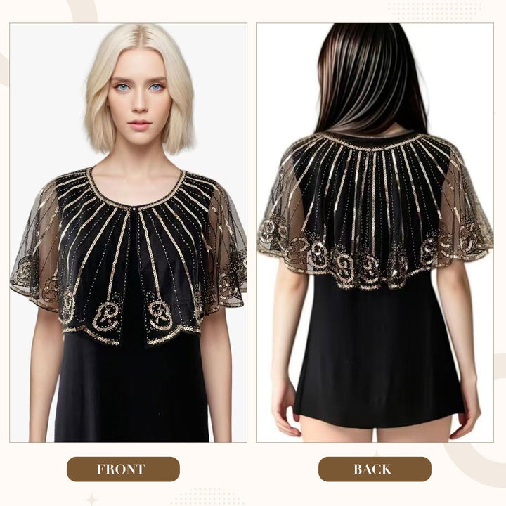 1920er Jahre Pailletten Schal und Wraps für Damen,Retro Umschlagtücher Stola für Abendkleid,20er Jah