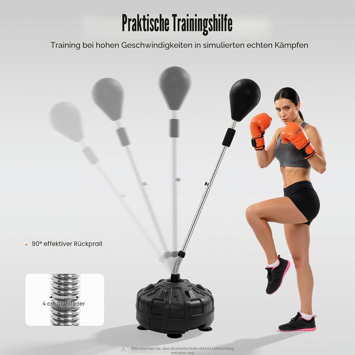 Punchingball mit Stände, 120-156cm Höhenverstellbar Boxbirne Punching Bag Standboxsack Erwachsene Pu