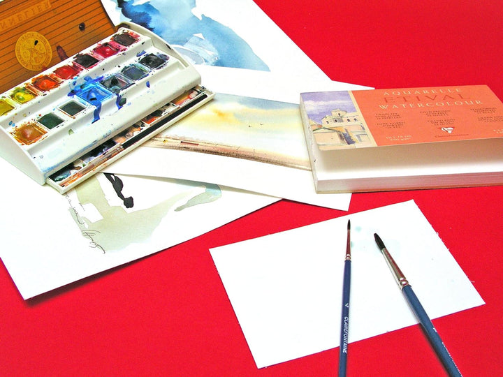 Clairefontaine 96394C Aquarellblock Etival (matt, 300g, für alle Nasstechniken geeignet, 1-seitig ve