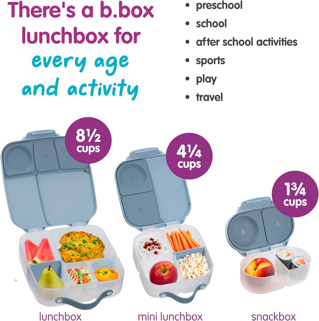 b.box Mini Lunchbox | Bento Box with 3 Compartments (2 Leakproof) | Ideal for Toddlers, Kids Lunch &