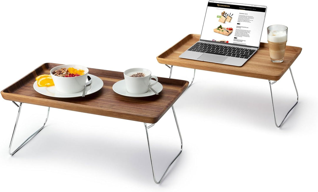 Continenta Bett-Tablett, Betttablett, Serviertablett, Frühstückstablett, Betttisch, Walnussholz, 53