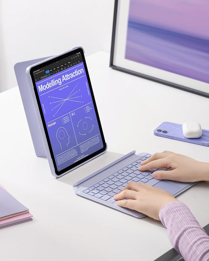 Inateck Tastatur Hülle Kompatibel mit iPad Air 5/4,iPad Pro 11 Zoll 4/3/2/1,Hoch-/Querformat Ständer