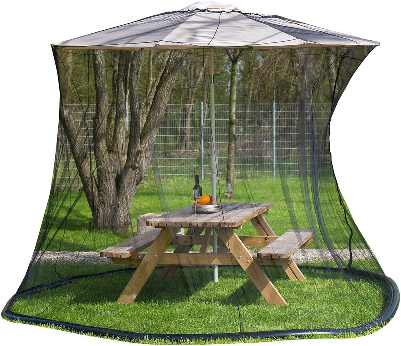 infactory Mückennetz Sonnenschirm: Moskitonetz für Sonnenschirme, 330 x 250 cm, 220 Mesh, schwarz (M