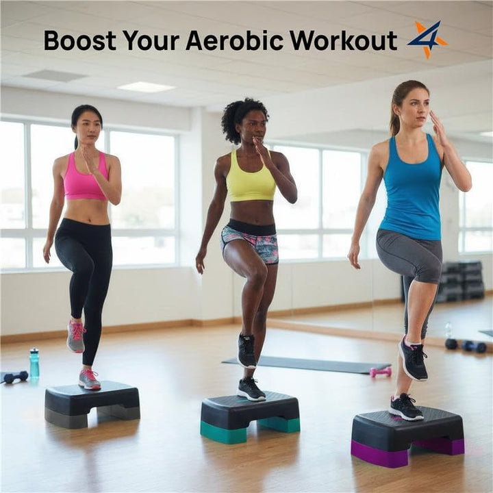 Yes4All Aerobic-Übungsplattform, 45,7 cm mit 10,2 cm 15,2 cm höhenverstellbaren Erhöhungen für Zuhau