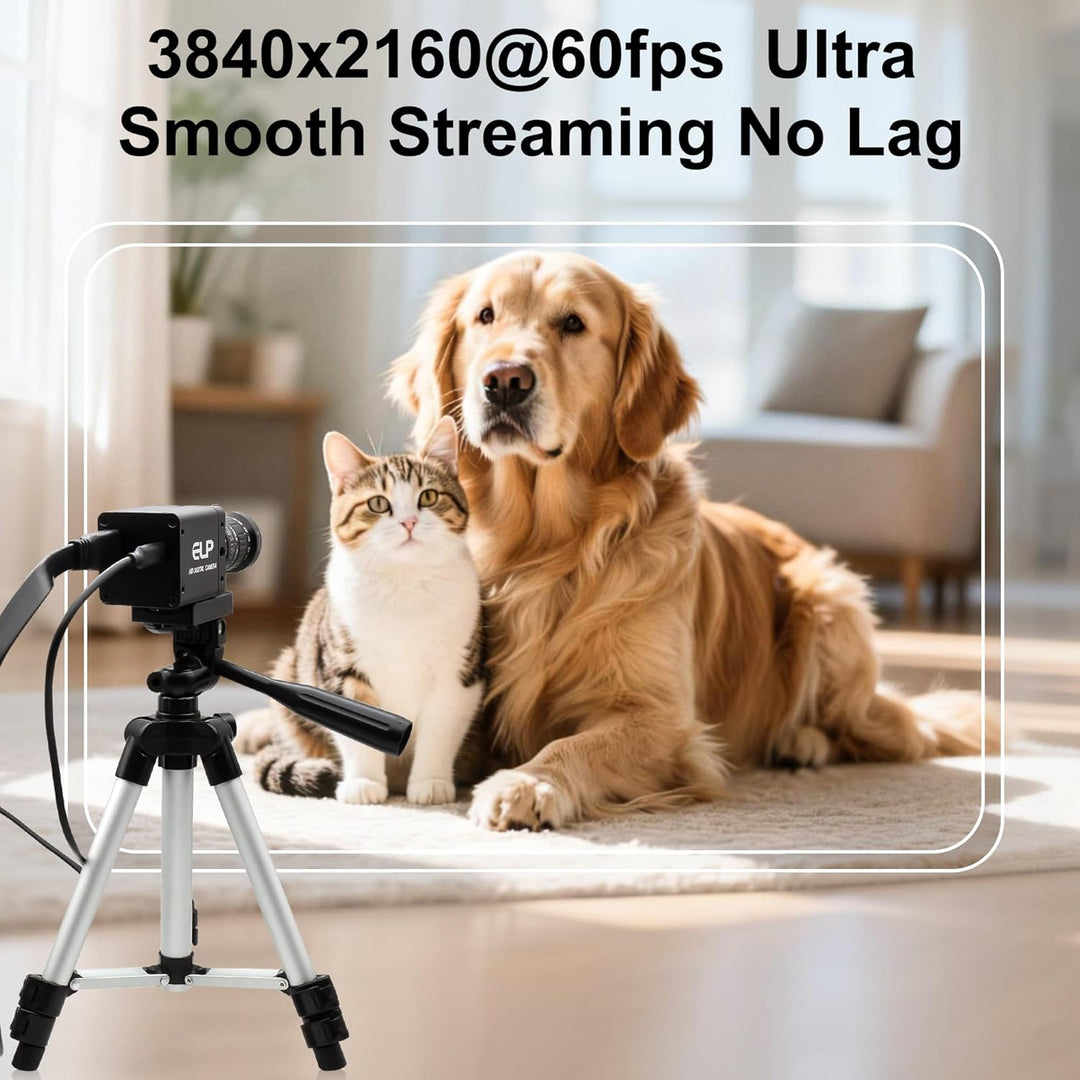 ELP 4K HDMI USB 3.0 Simultanausgangskamera, H.264 High Speed 60fps, Low-Light-Farb-Webcam mit Lich