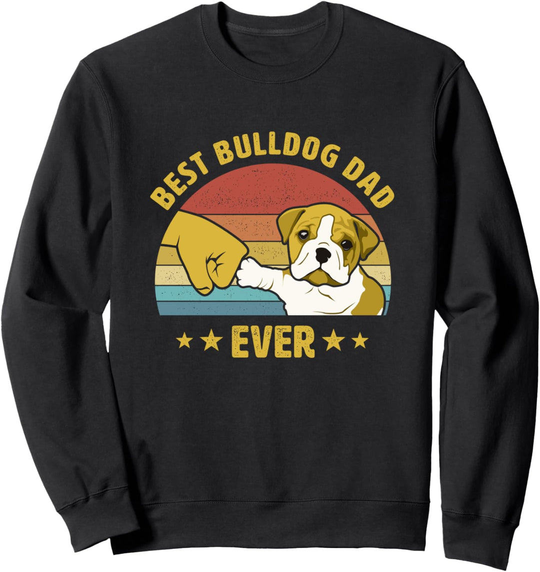 Best Englische Bulldogge Dad ever Vintage Hundepapa Sweatshirt