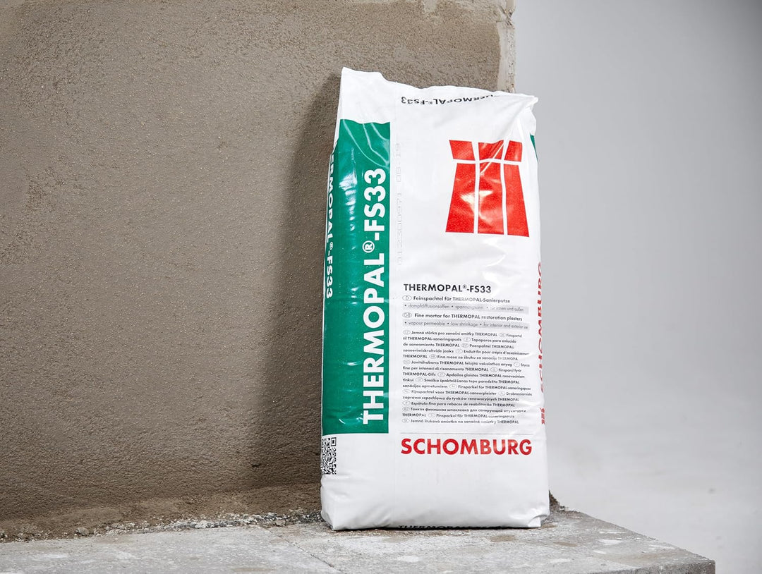 SCHOMBURG THERMOPAL-FS33 Feinspachtel - Mineralischer Saniermörtel für Innen und Aussen, Cremeweiss,