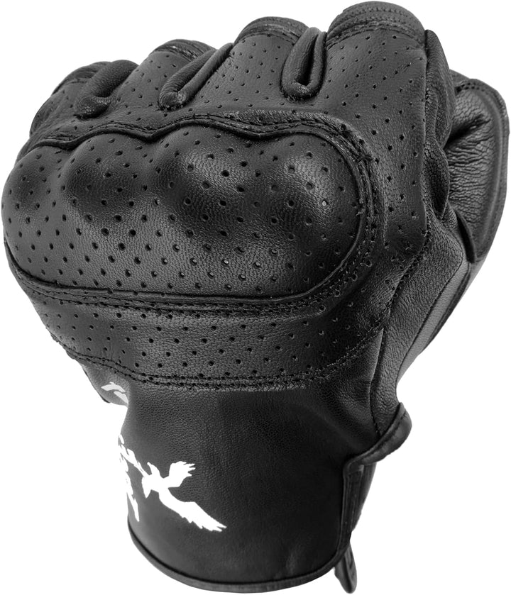 TacFirst AMALFITANA Motorrad Handschuhe Sommer aus Leder, Retro, Vintage Lederhandschuhe Damen, Herr
