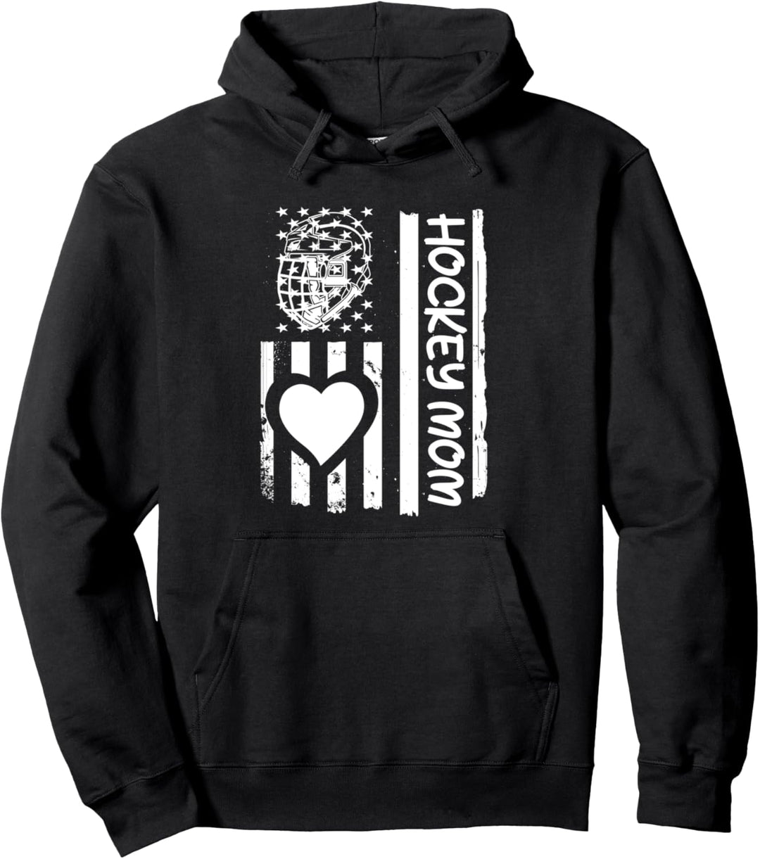 Hockey Mom USA-Flagge Pullover Hoodie