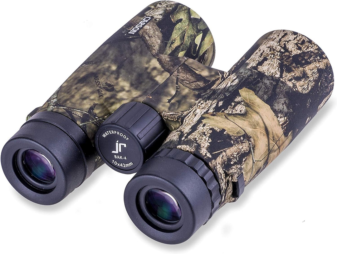 Carson Full-Size Fernglas, 10x42mm, Mossy Oak Tarnoptik, wasserdicht und beschlagfrei (JR-042MO) 10x