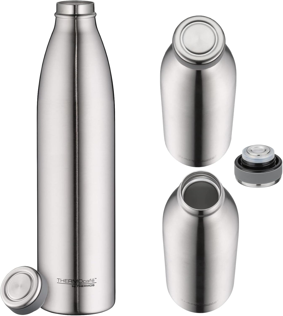 TC BOTTLE 1,00l, stainless steel mat, Thermosflasche aus Edelstahl, 12 h heiss / 24 h kalt, absolut