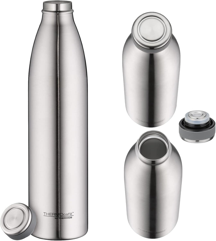 TC BOTTLE 1,00l, stainless steel mat, Thermosflasche aus Edelstahl, 12 h heiss / 24 h kalt, absolut