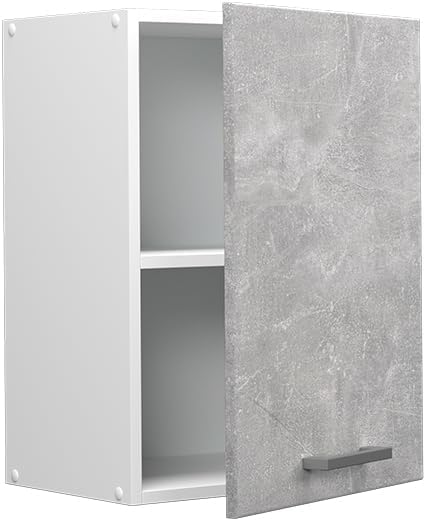 Vicco Hängeschrank R-Line, Beton/Weiss, 45 cm Beton Hängeschrank 45cm, Beton Hängeschrank 45cm