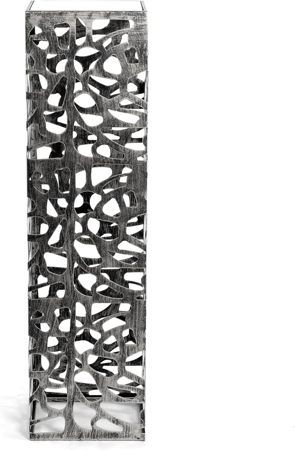 DESIGN DELIGHTS Dekorative SÄULE Enza | Metall, 70 cm antik-Silber/schwarz gewischt | Blumensäule, e