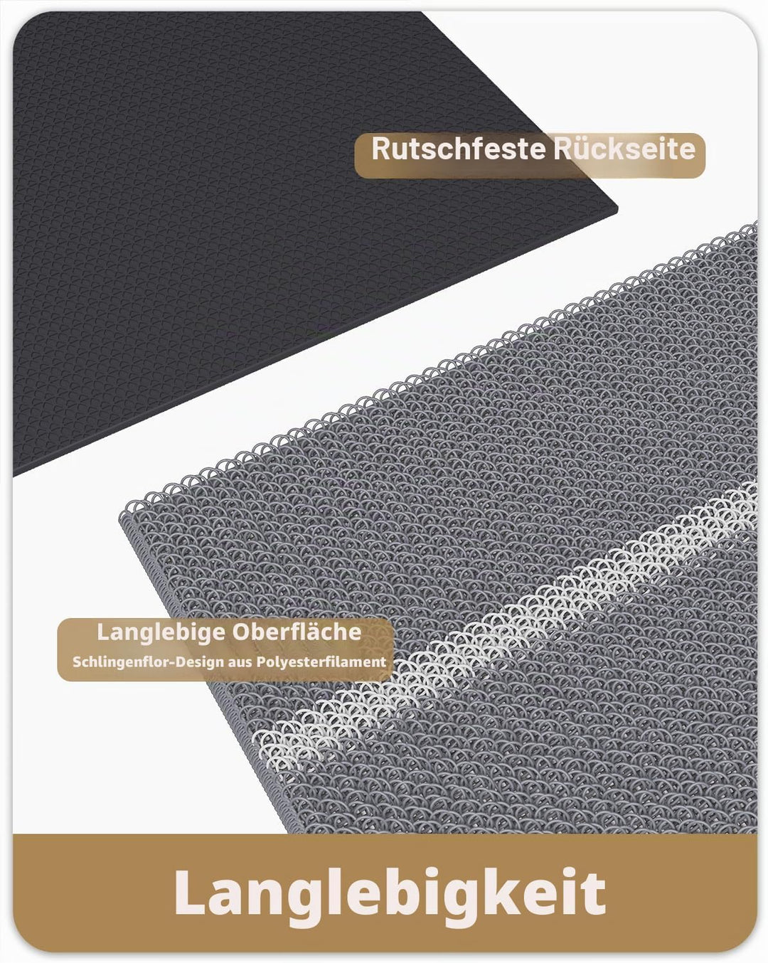 Color G Fussmatte Aussen Innen 120 x 180 cm, Grosse Schmutzfangmatte Aussen rutschfest Wetterfest, F