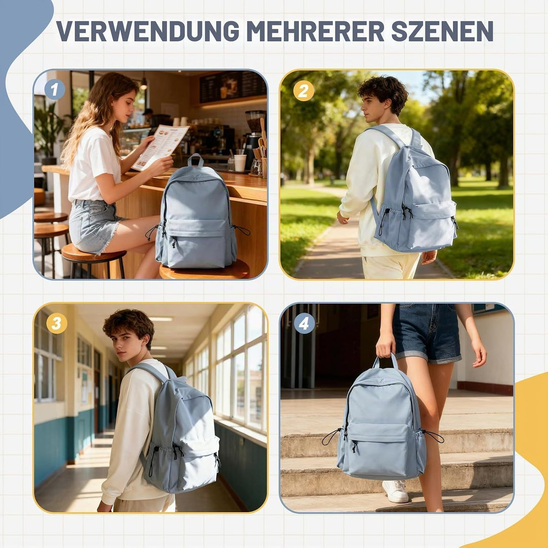 WEPLAN Schulrucksack Teenager Mädchen Rucksäcke Damen Schule Casual Schultaschen Unisex Schultasche