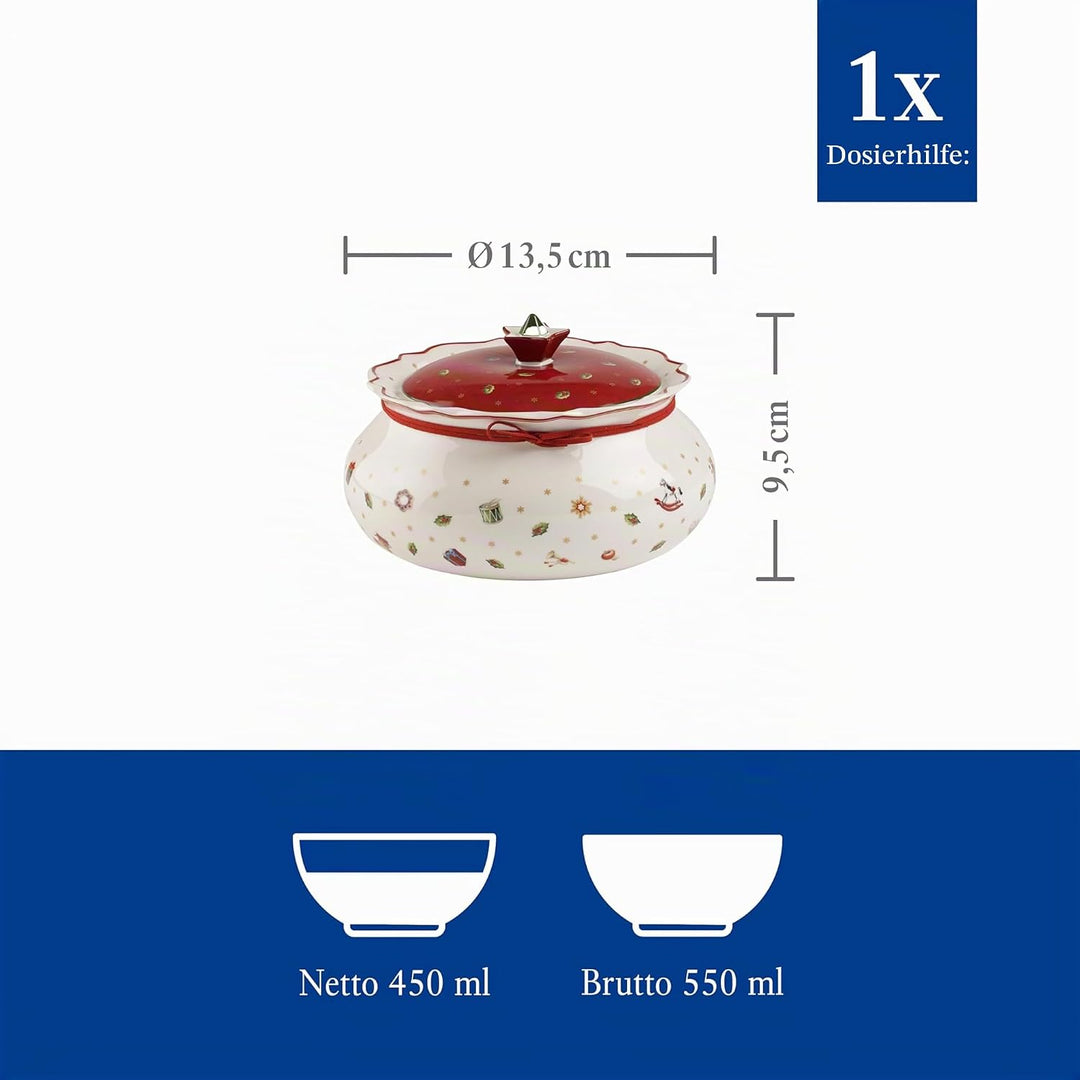 Villeroy & Boch - Toy's Delight Kleine Vorratsdose, Dose Weihnachten Klein, Gebäckdose Porzellan Wei