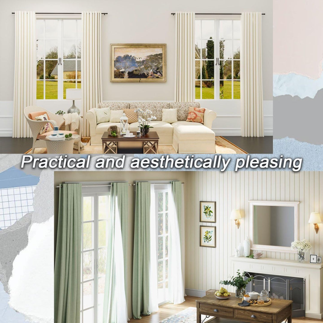 Vorhangstange Ausziehbar Gardinenstange 3m Curtain Rod aus Edelstahl Verstellbare Gardinen Stangen S