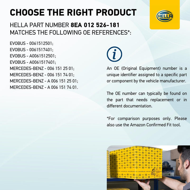 HELLA - Starter/Anlasser - 12V - 1.7kW - für u.a. Mercedes-Benz C-Class (W204) - 8EA 012 526-181