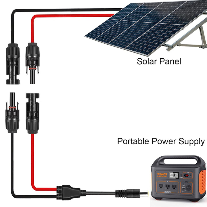 Solarpanel MC4 auf DC 8mm Verlängerungskabel, Solaranschluss auf DC7909 Ladekabel mit DC7909 auf DC8