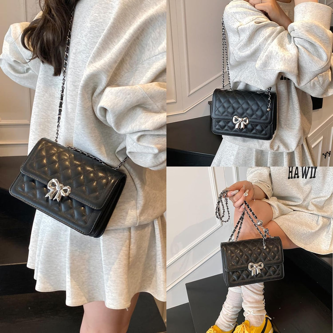 Travistar Damen Umhängetasche Kleine - Kette Schulterriemen Crossbody Bag - Lingge Tasche Schulterta