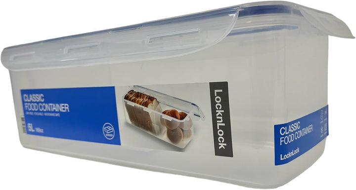 Lock & Lock Easy Essentials Frischhaltedosen, luftdicht, BPA-frei, Brotbox, 21,1 Tasse, transparent