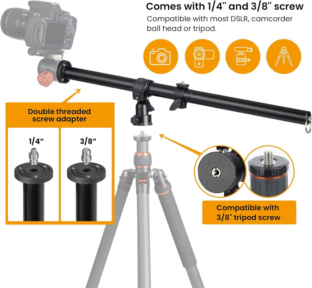 TARION Stativ Auslegearm Kamera Transversal Mittelsäule 57cm mit Stativtasche für 360° Panorama Aufn