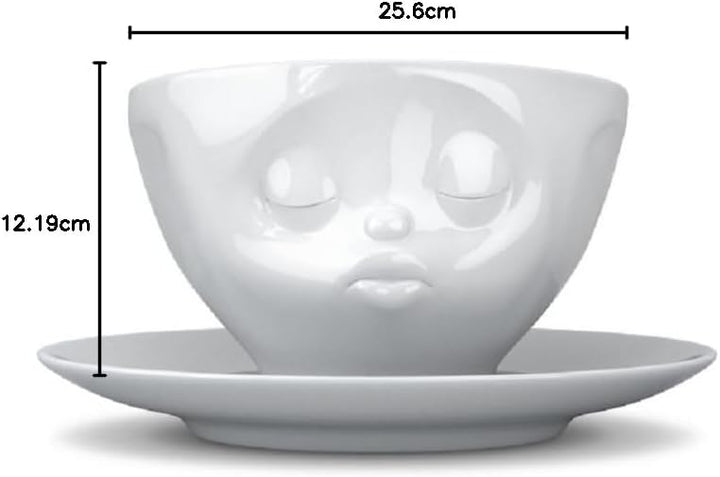 FIFTYEIGHT PRODUCTS Kaffeetassen 2er Set + Servietten, 200 ml, KÜSSEND+GLÜCKLICH