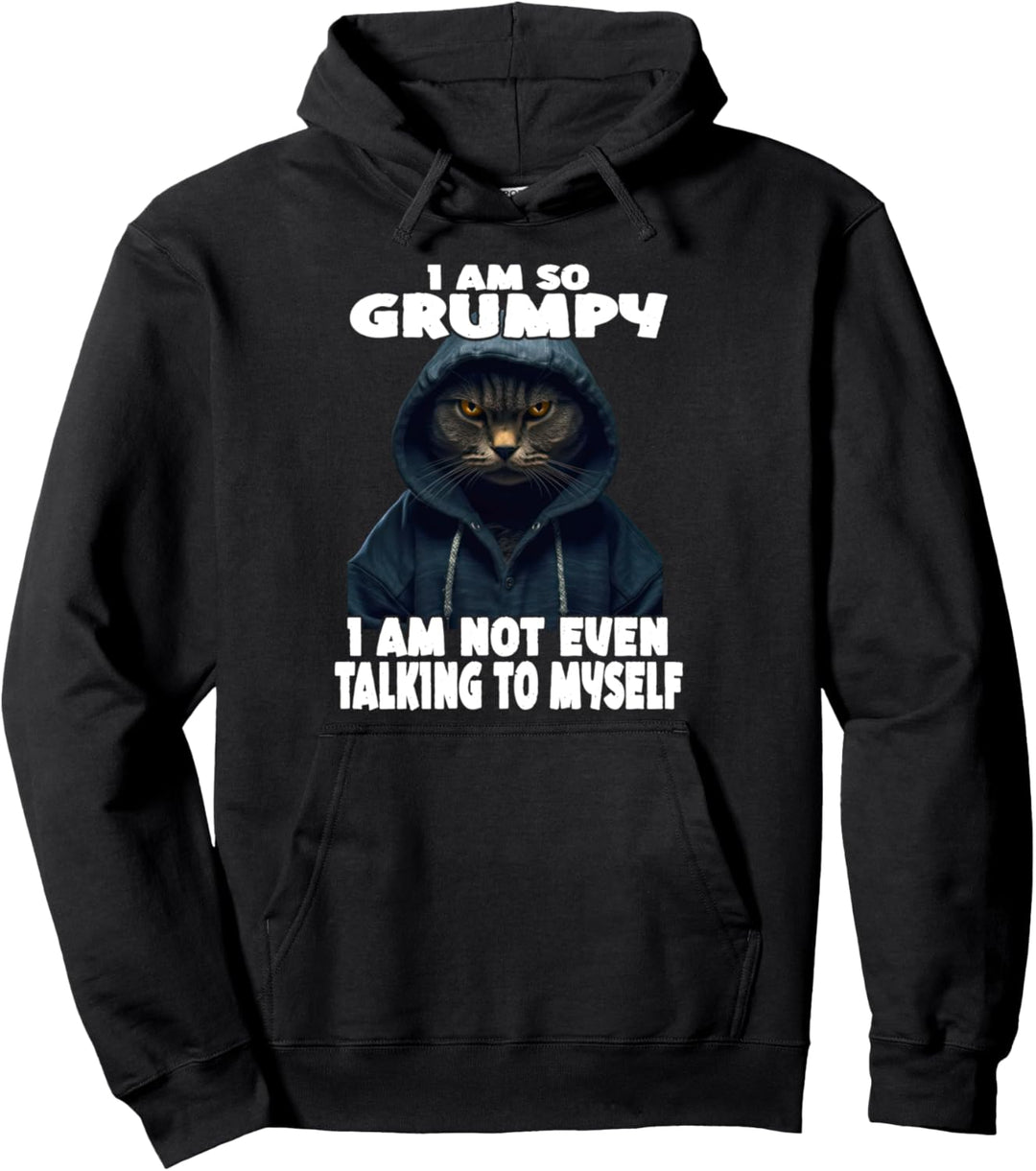 I Am So Grumpy I Am Not Even Talking To Myself Lustige Katze Pullover Hoodie