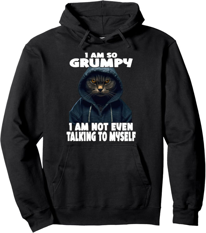 I Am So Grumpy I Am Not Even Talking To Myself Lustige Katze Pullover Hoodie